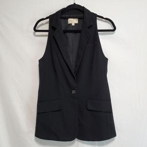 Elizabeth & James One Button Black Wool Vest sz 4